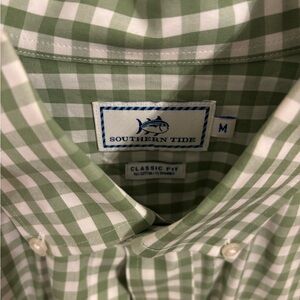 Southern Tide Men's Green Checkered Shirt